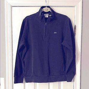 Lacoste Men’s Classic Quarter-Zip Pullover • Navy Croc Logo • Size 7 or XXL